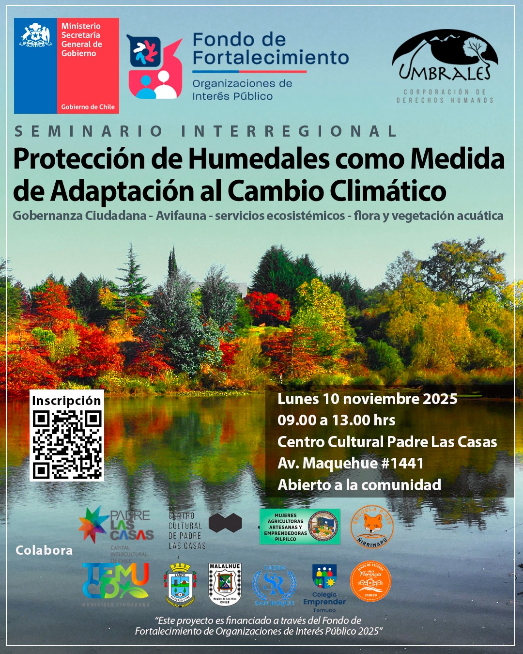 INSCRÍBETE EN EL SEMINARIO INTERREGIONAL PROTECCIÓN DE HUMEDALES COMO MEDIDA DE ADAPTACIÓN AL CAMBIO CLIMÁTICO