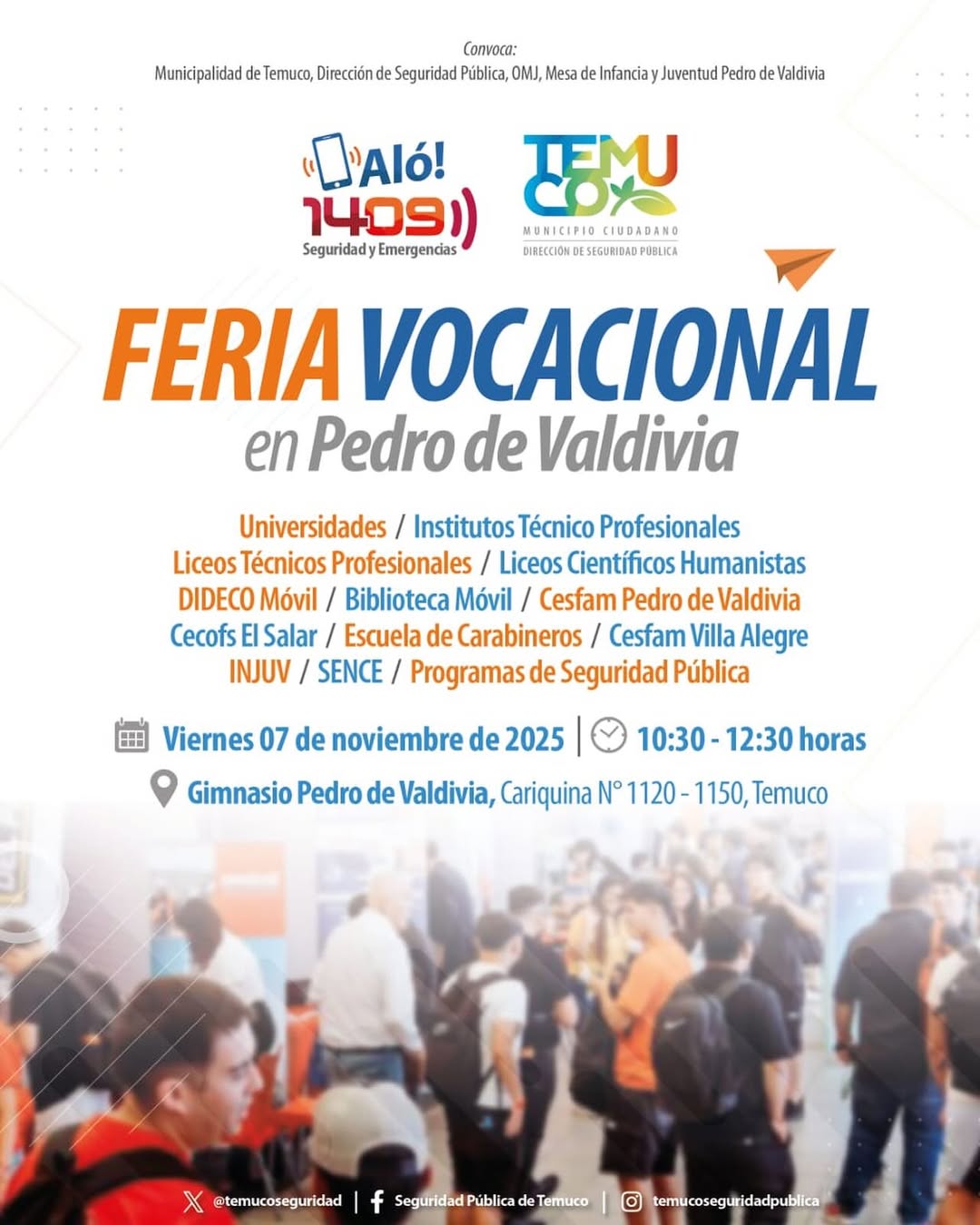 ¡TE INVITAMOS A LA FERIA VOCACIONAL DE PEDRO DE VALDIVIA!
