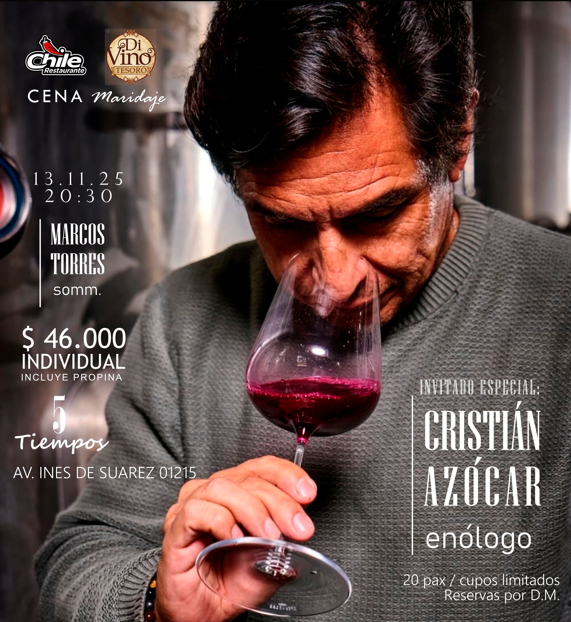 EL JUEVES 13 DE NOVIEMBRE, A LAS 20:30 HORAS, TENDREMOS UNA NUEVA ACTIVIDAD, CENA MARIDAJE