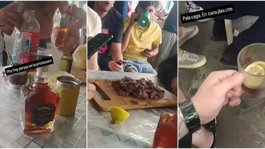 FIESTA CON ASADO Y WHISKY DENTRO DE LA CÁRCEL SANTIAGO 1
