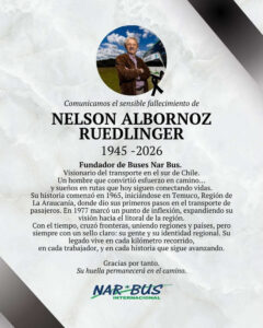 Comunicamos el sensible fallecimiento de Don Nelson Albornoz Ruedlinger (Q.E.P.D.)