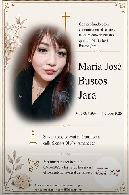 Comunicamos el sensible fallecimiento de la Sra. María José Bustos Jara (Q.E.P.D.)