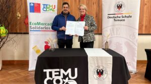 Colegio Alemán dona casi media tonelada de alimentos al «Ecomercado Solidario» de la ciudad de Temuco.